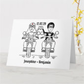Personalised Biker Motorcycle Wedding Greetings Karte (Gelbe Blume)