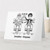 Personalised Biker Motorcycle Wedding Greetings Karte (Vorderseite)