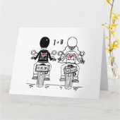Personalised Biker Motorcycle Wedding Greetings Karte (Gelbe Blume)