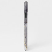 Personalised black and white marble name iPhone hülle (Rechte Seite)