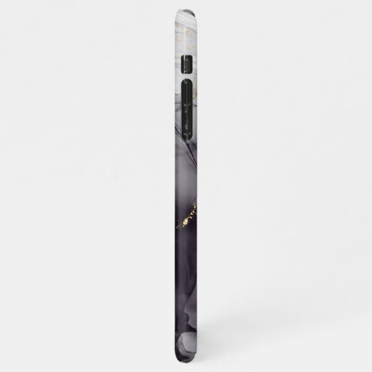 Personalised black and white marble name iPhone hülle (Linke Seite)