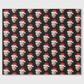 Personalised Black Face Santa Hat Gift Wrap Geschenkpapier (Flach)