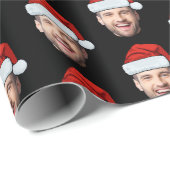 Personalised Black Face Santa Hat Gift Wrap Geschenkpapier (Rolleneckpunkt)
