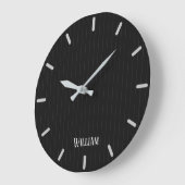 Personalised black pinstripes große wanduhr (Winkel)