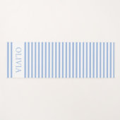 Personalised Blue and white stripes beach house Yogamatte (Vorderseite (Horizontal))