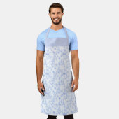 Personalised Blue Paint Strokes Pattern Apron Schürze (Getragen)