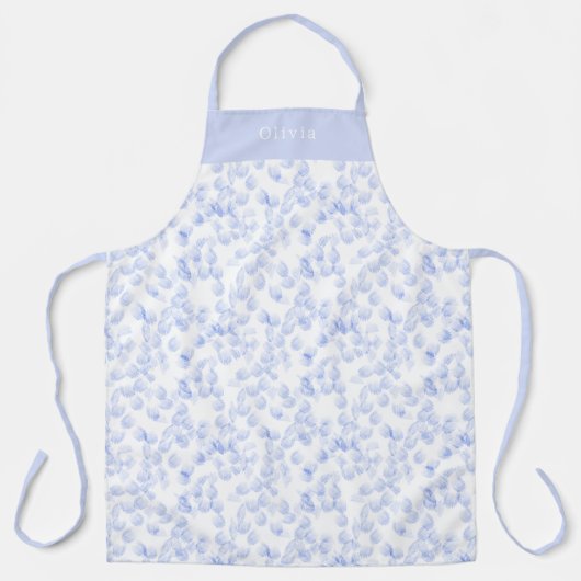 Personalised Blue Paint Strokes Pattern Apron Schürze (Vorderseite)