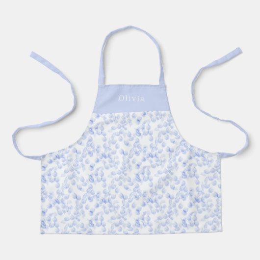 Personalised Blue Paint Strokes Pattern Apron Schürze (Vorderseite)