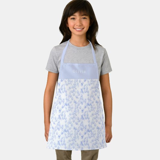 Personalised Blue Paint Strokes Pattern Apron Schürze (Insitu)