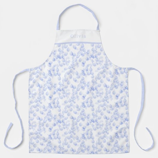 Personalised Blue Paint Strokes Pattern Apron Schürze (Vorderseite)