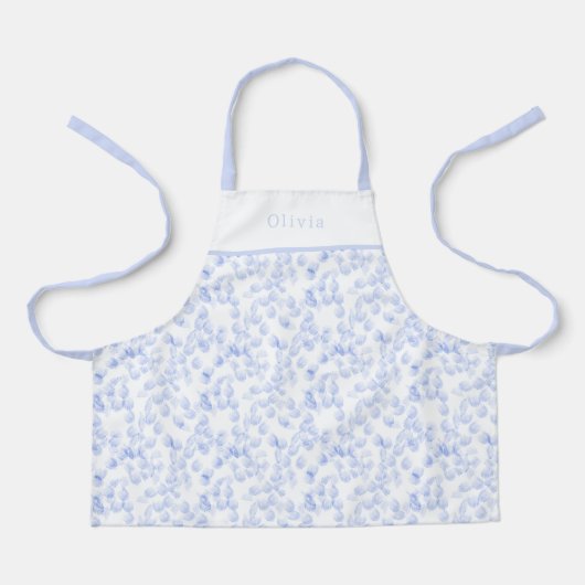 Personalised Blue Paint Strokes Pattern Apron Schürze (Vorderseite)