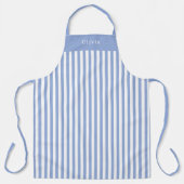 Personalised Blue Stripe Pattern Apron Schürze (Vorderseite)