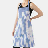 Personalised Blue Stripe Pattern Apron Schürze (InSitu)