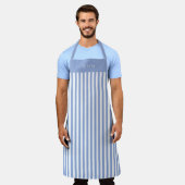 Personalised Blue Stripe Pattern Apron Schürze (Getragen)
