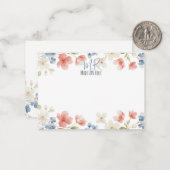 Personalised Blush Watercolour Floral Monogram Mitteilungskarte (Vorderseite/Rückseite Beispiel)