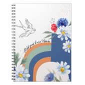 PERSONALISED BOHO Flowers with Bird Notebook Notizblock (Vorderseite)
