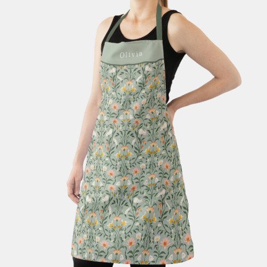 Personalised Botanical Flower Floral Pattern. Schürze (InSitu)