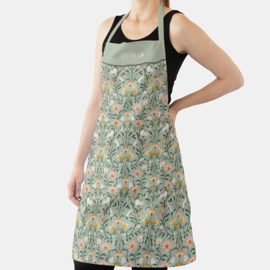 Personalised Botanical Flower Floral Pattern. Schürze (InSitu)