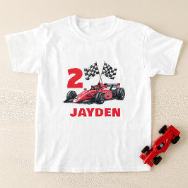 Personalised Boys Racing Birthday T-Shirt