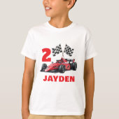 Personalised Boys Racing Birthday T-Shirt (Vorderseite)