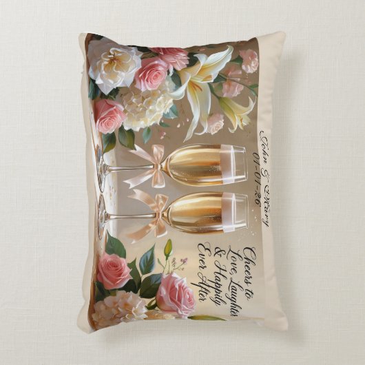 Personalised Bridal Pillow-Happily Ever After Dekokissen (Vorderseite(Vertikal))
