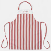 Personalised Burgundy Stripe Pattern Apron Schürze (Vorderseite)