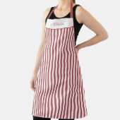 Personalised Burgundy Stripe Pattern Apron Schürze (InSitu)