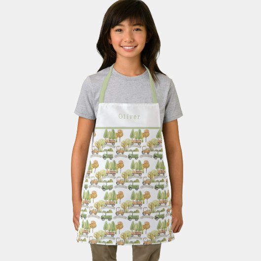 Personalised Cars Pattern Apron. Schürze (Insitu)
