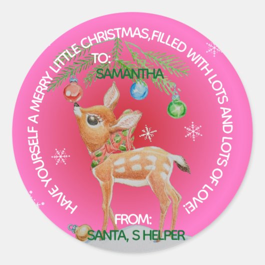 PERSONALISED CHILDRENS CHRISTMAS STICKER (Vorderseite)