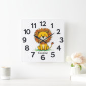 Personalised Child's Wall Clock Quadratische Wanduhr (Zuhause)