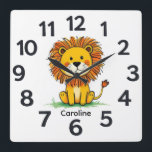 Personalised Child's Wall Clock Quadratische Wanduhr<br><div class="desc">Square. Size 10.75" x 10.75". Easoly change the name on the design template to personalise. Makes a great kid's gift. This wall clock is vibrantly printed with AcryliPrint®HD process to ensure the highest quality display of any content. Order this deco style wall clock for your walls or give to friends...</div>