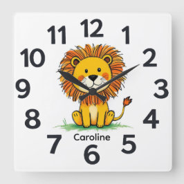 Personalised Child's Wall Clock Quadratische Wanduhr