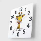 Personalised Child's Wall Clock Quadratische Wanduhr (Winkel)