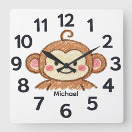 Personalised Child's Wall Clock Quadratische Wanduhr