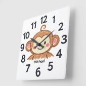 Personalised Child's Wall Clock Quadratische Wanduhr (Winkel)