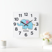Personalised Child's Wall Clock Quadratische Wanduhr (Zuhause)