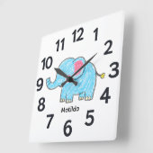 Personalised Child's Wall Clock Quadratische Wanduhr (Winkel)
