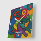 Personalised Child's Wall Clock Quadratische Wanduhr (Winkel)