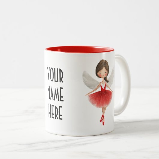 Personalised Christmas Angel Zweifarbige Tasse (VorderseiteRechts)