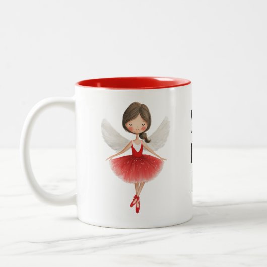 Personalised Christmas Angel Zweifarbige Tasse (Links)