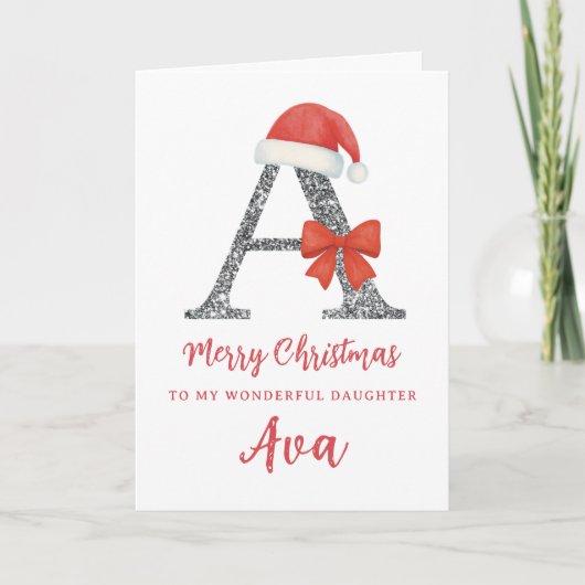 Personalised Christmas Card - Letter A Karte (Vorderseite)