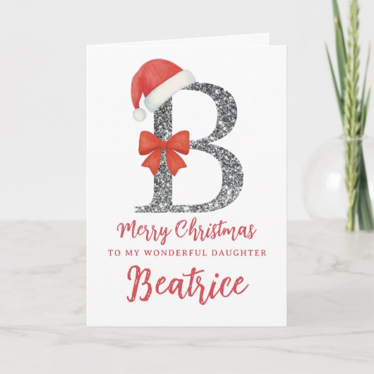 Personalised Christmas Card - Letter B Karte (Vorderseite)