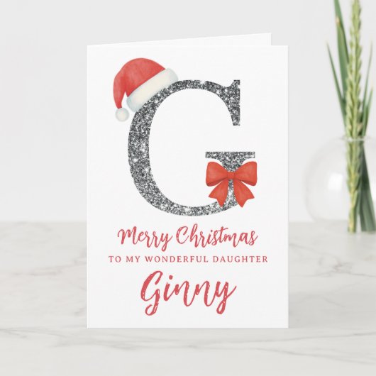 Personalised Christmas Card - Letter G Karte (Vorderseite)