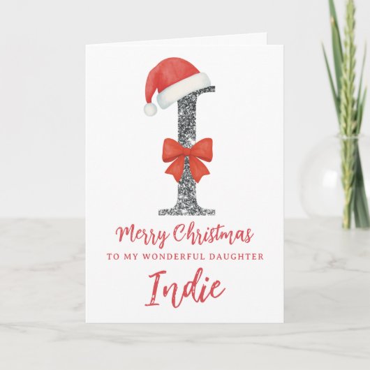 Personalised Christmas Card - Letter I Karte (Vorderseite)
