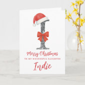 Personalised Christmas Card - Letter I Karte (Gelbe Blume)