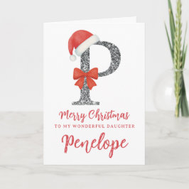 Personalised Christmas Card - Letter P Karte