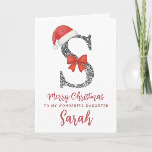 Personalised Christmas Card - Letter S Karte (Vorderseite)