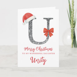 Personalised Christmas Card - Letter U Karte