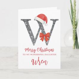 Personalised Christmas Card - Letter W Karte