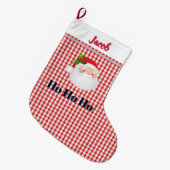 Personalised Christmas Stocking - Santa Ho Ho Ho Großer Weihnachtsstrumpf (Vorderansicht (hängend))